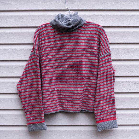 Madewell Sweaters - Madewell Merino Wool Striped Turtleneck Sweater L Cozy Boxy ❤️